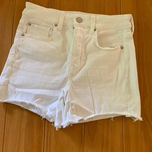American Eagle Hi-Rise Shortie, Next Level Stretch Shorts. Size: 6. Color: White